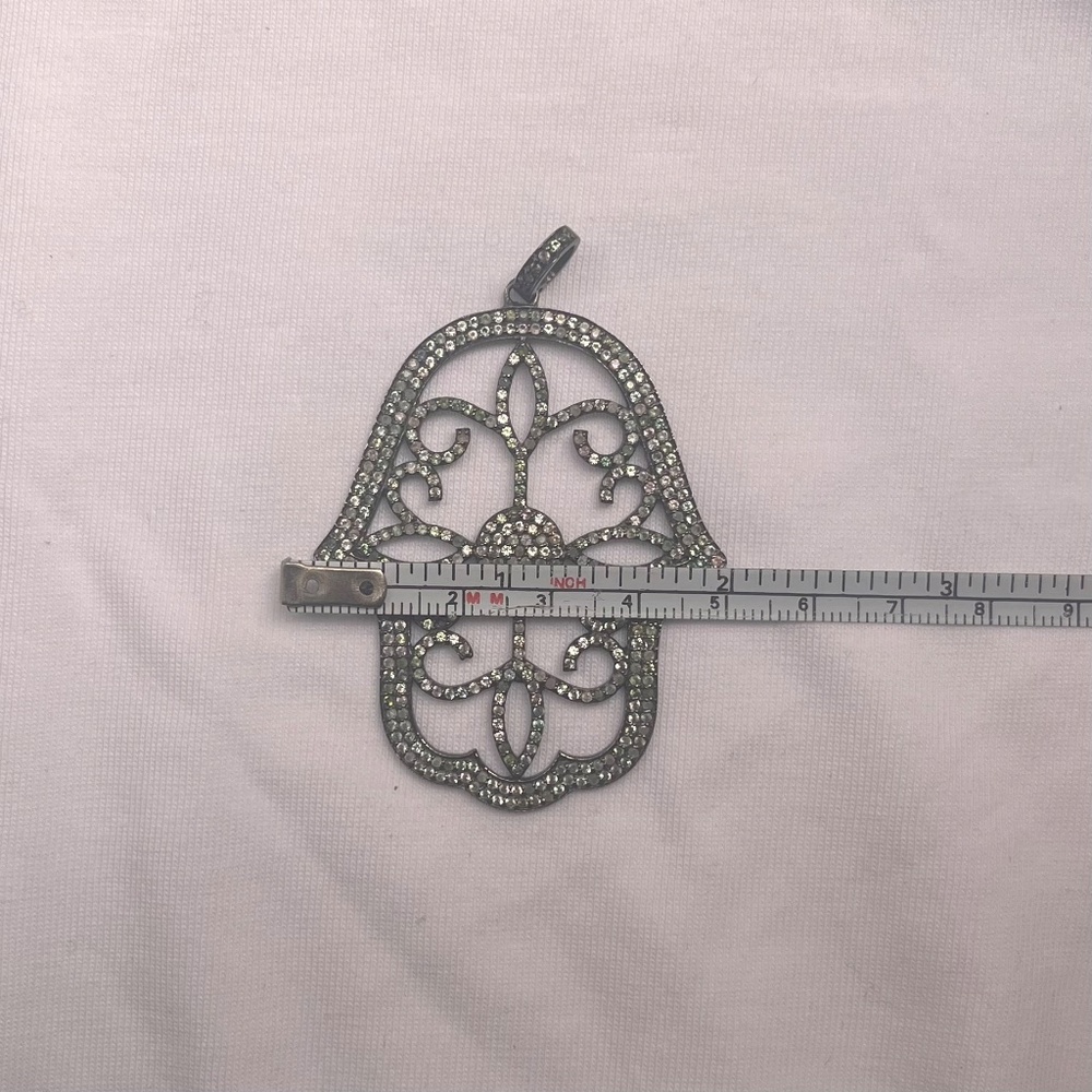 Margo Morrison Silver and Tourmaline Hamsa Charm - Picture 6 of 8